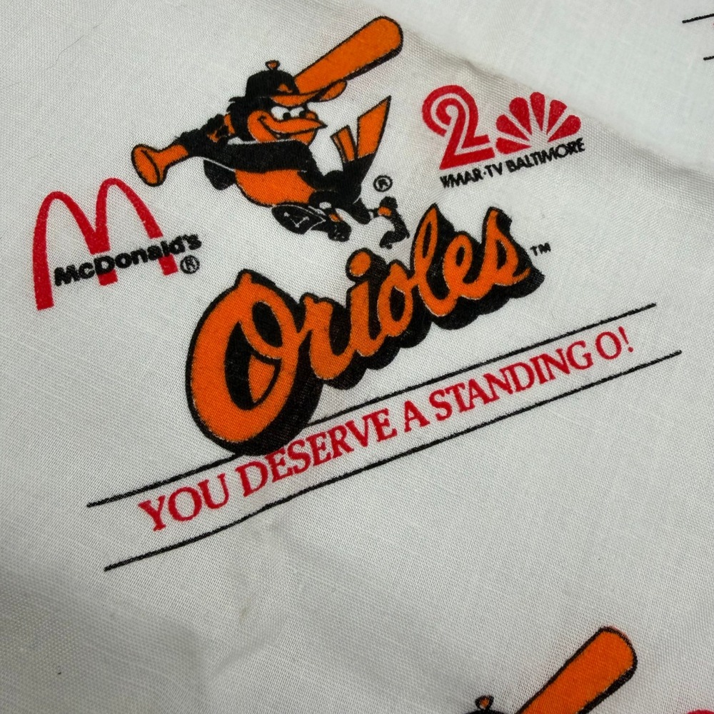 Vintage Baltimore Orioles McDonalds WMAR-TV Bandana You Deserve A Standing O MLB